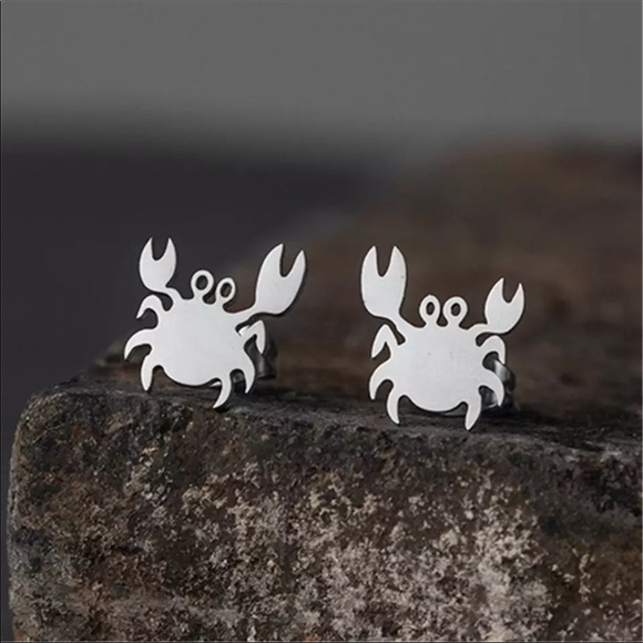 Stainless Steel Crab 🦀 Stud Earrings - Picture 1 of 3